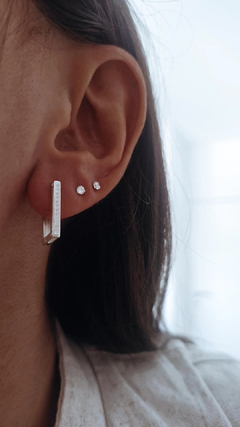 Argollas rectangle shine - por par - tienda online