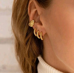 Argollas torzaditas gold - por par