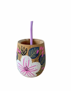 Mate modelo flor blanca