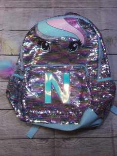 Mochila Justice Con Lentejuelas De Unicornio Letra N - tienda online