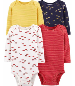 Pack De 4 Bodys Manga Larga Talle 9 Meses