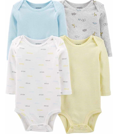Pack De 4 Bodys Manga Larga Talle 3 Meses