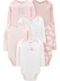 Pack De 5 Bodys Manga Larga Carters Talle 9 Meses