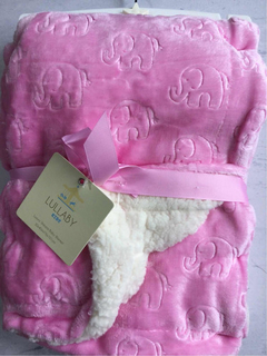 Manta De Bebé Rosa Con Corderito Medida 76x101 Cm