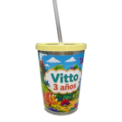 Imagen de Vaso Acrílico Glitter 350cc 3 masas + 3 cortantes