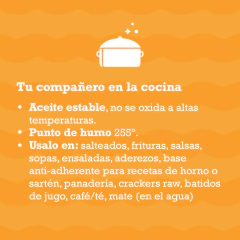 ACEITE DE COCO PRENSADO EN FRIO (SABOR COCO) 1 LT