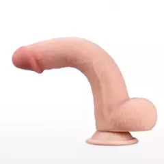Pênis realístico c/vertebra, escroto, ventosa, dupla camada - toque de pele real - comprar online