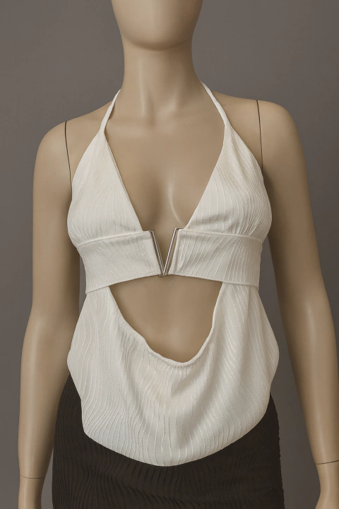 Top Tul Abertura y Aplique #3213