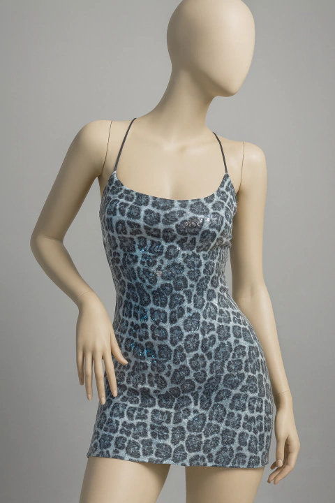 Vestido Animal Print Espalda Ajustable #3223