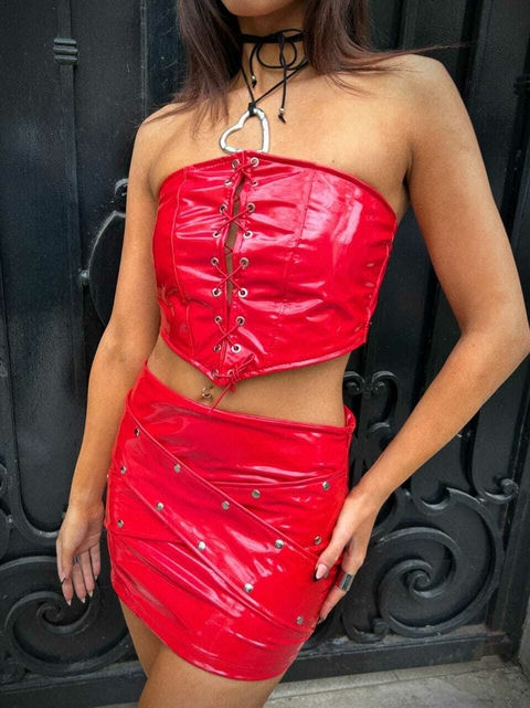 Strapless Charol Acordonado #2842