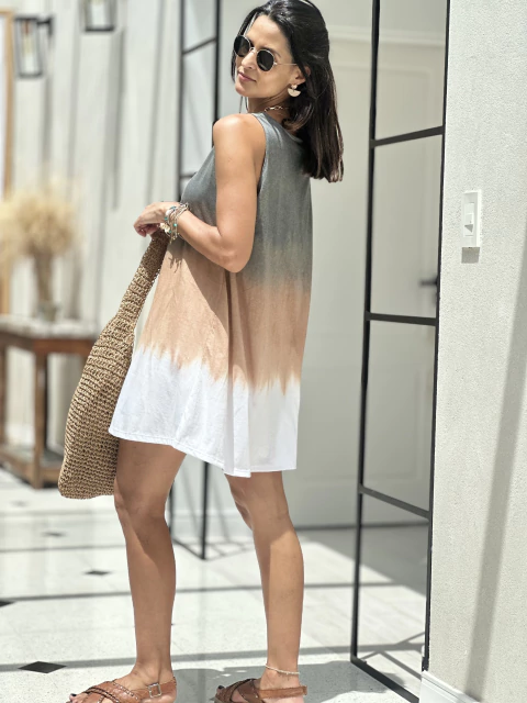 Vestido Batik corto blanco abajo - comprar online