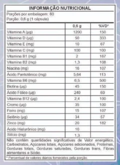 Silício Orgânico + Ácido Hialurônico + Vitaminas (60 caps) - comprar online