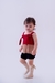Romper Tricot Owen - Listra Vermelha, Ocre e Preta - Petit Bobô - Loja de roupas de bebê