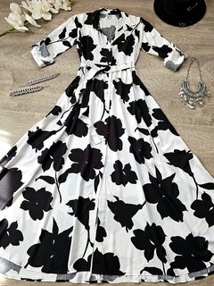 Maxi Vestido Hera Hojas Blanco