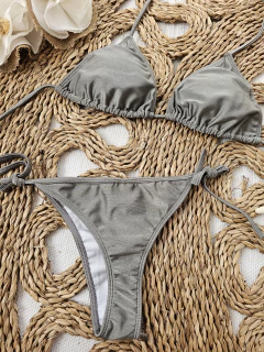 Bikini Iris gris metalizado - Las Barchelas