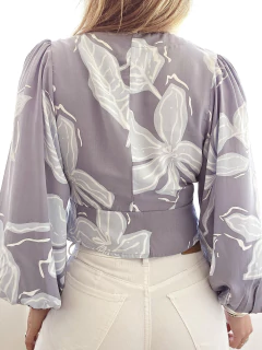 Blusa Lady Celeste flores