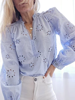 Blusa Amanda Celeste - Las Barchelas