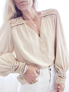 Camisa Leonidas Beige - Las Barchelas