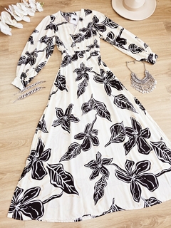 Imagen de Maxi Vestido Diana beige hojas