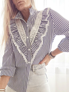 Imagen de Camisa Nicole rayas azul