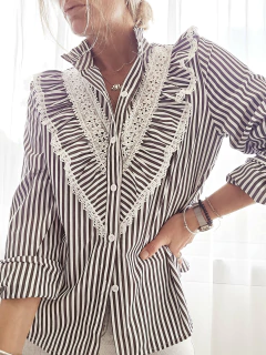 Camisa Nicole rayas negras - comprar online