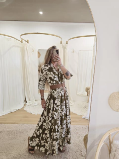 Maxi Vestido Hera Hojas Verde Musgo en internet