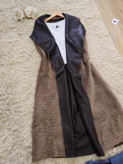 Maxi chaleco peluche reversible negro en internet