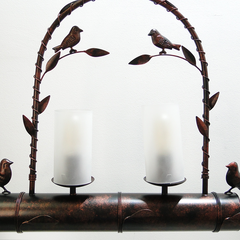 Lampara Jardin Pajaros Cobre