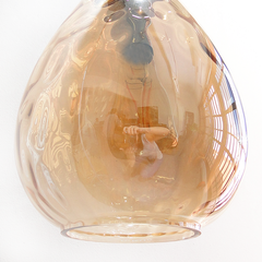 Colgante Gota Grande Madera Vidrio Ambar - tienda online