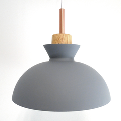 Colgante Gris con Madera - tienda online