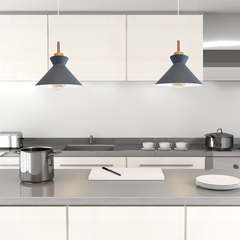 Colgante Gris con Madera 2 - comprar online