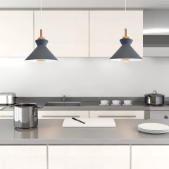 Colgante Gris con Madera 2 - comprar online