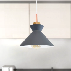 Colgante Gris con Madera 2