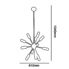 Aplique Corona 12 lamparas Cobre - comprar online