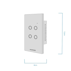 Tecla Smart Tactil 4 Modulo WIFI + BT Negra - comprar online