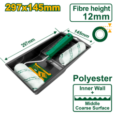 Set Rodillo 100mm + 2 Repuestos 110x25mm + Bandeja
