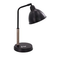 Velador de Mesa Madera Nordica y Metal Tulio Negro