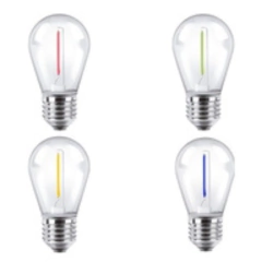 Lampara Gota Filamento Led Color Rojo/Amarillo/Verde/Azul 1w Macroled