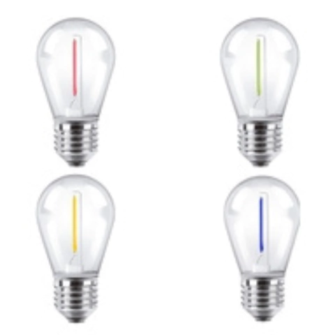 Lampara Gota Filamento Led Color Rojo/Amarillo/Verde/Azul 1w Macroled