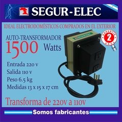 1500w Autotransformador 220v a 110v POTENCIA 1500W - comprar online