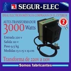 3000w Autotransformador 220v a 110v POTENCIA 3000W - comprar online