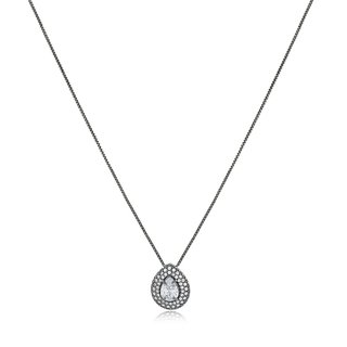 Colar de gota dupla cravejado de zircônias brancas cristal