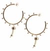 Brinco de argola dourado grande com pingente de Ivory