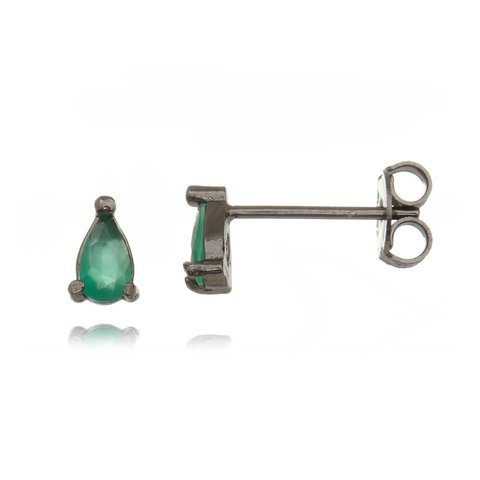Brinco de mini gota cravejado de zircônia verde - comprar online