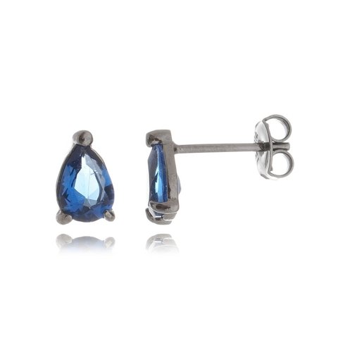 Brinco de mini gota cravejado de zircônia azul royal - comprar online