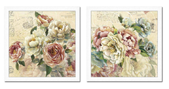 2 Gravura Florais Com Moldura - Scented Letter I e II