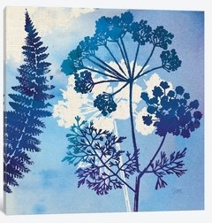 gravura floral azul