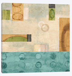 Gravura Abstrata em Tons de verde e bege