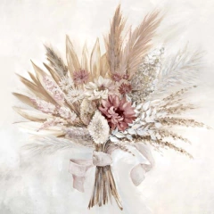 Gravura com buquê de flores
