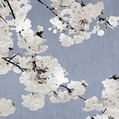 Gravura de Flores em tons de Azul